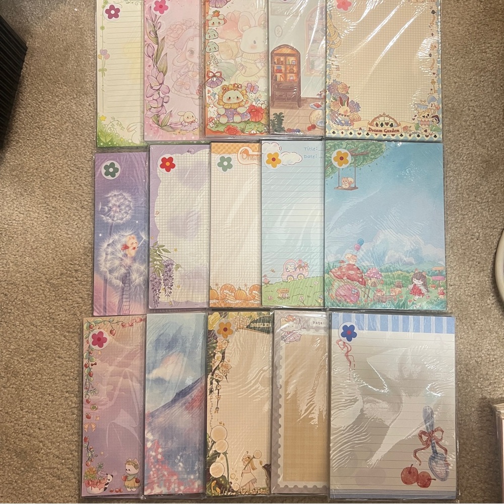 Set of 5 Colorful Stationery Notepads Set